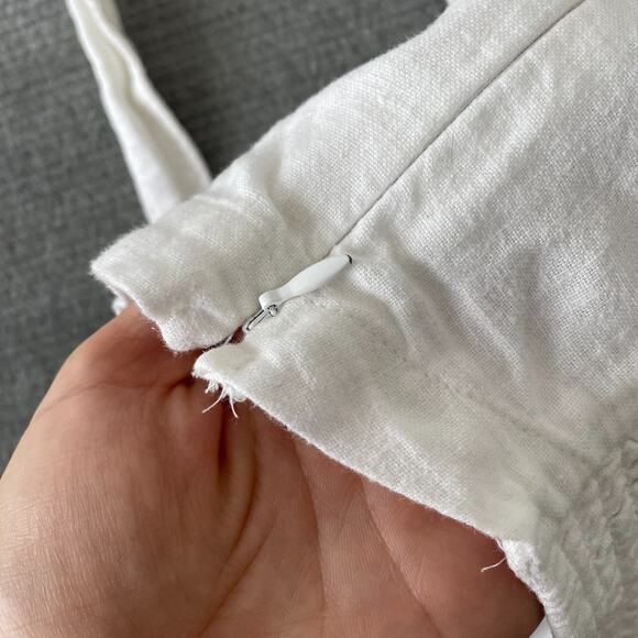 Abercrombie & Fitch Top Women S White Halter Neck Smocked Cropped Minimalist - Picture 5 of 7